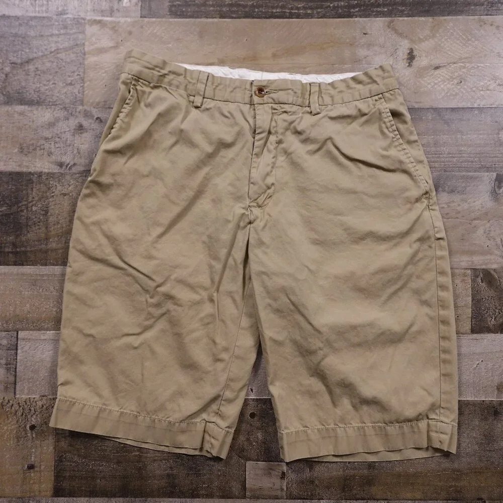Polo Ralph Lauren Chino Shorts Men’s 33‎ Khaki 11” Inseam Classic Casual